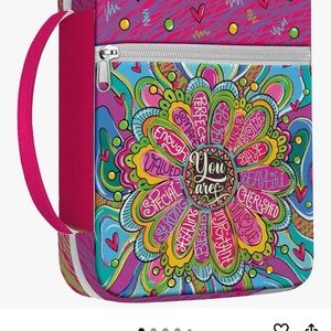 Colorful Floral Bible Cover, Bible Cover Bag With Bookmarks Handle